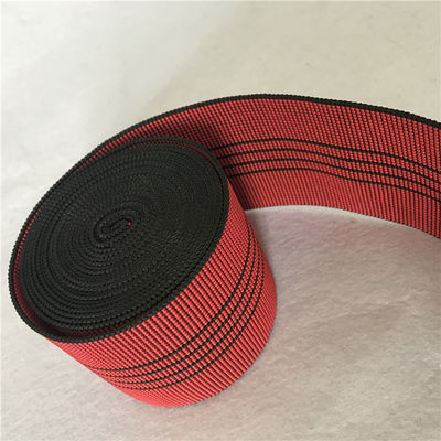 Trung Quốc Sofa 3 inch Vải thun co giãn 70mm Chiều rộng đỏ 50% -60% Độ giãn dài với đường màu đen nhà cung cấp