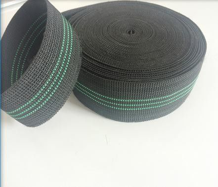 Trung Quốc Sofa vải PP Webbing vải thun 68g / M Màu đen với 3 đường màu xanh nhà cung cấp
