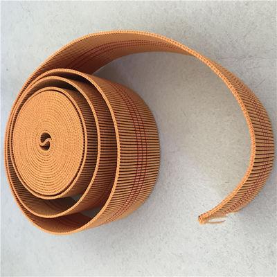 60mm Màu cam Nội thất ngoài trời Webbing Độ giãn dài 20% -30% với 3 vạch đỏ nhà cung cấp
