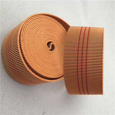 60mm Màu cam Nội thất ngoài trời Webbing Độ giãn dài 20% -30% với 3 vạch đỏ nhà cung cấp